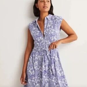 Boden Paisley Blue and White Dress